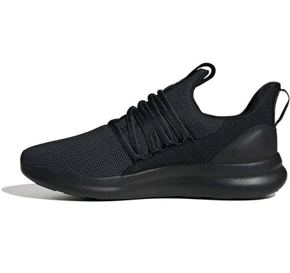Adidas Lite Racer Adapt 7.0 Men’s Running Shoes in black side view, lightweight slip-on design for comfort and style.