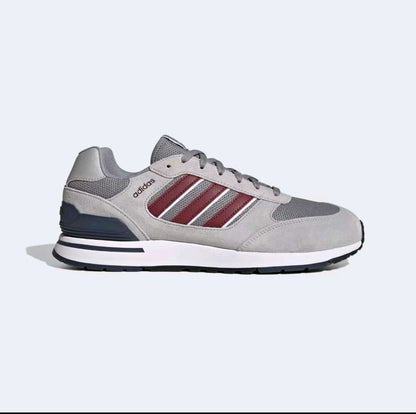 Adidas Run 80s men shoes – Retro Running Sneakers showcasing grey, red, and navy design for everyday comfort.