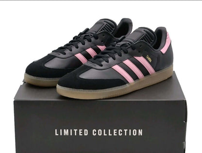 Adidas Samba OG “Messi Miami” Sneakers – Black w/ Pink Logo