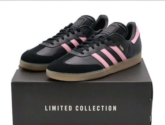 Adidas Samba OG “Messi Miami” Sneakers – Black w/ Pink Logo