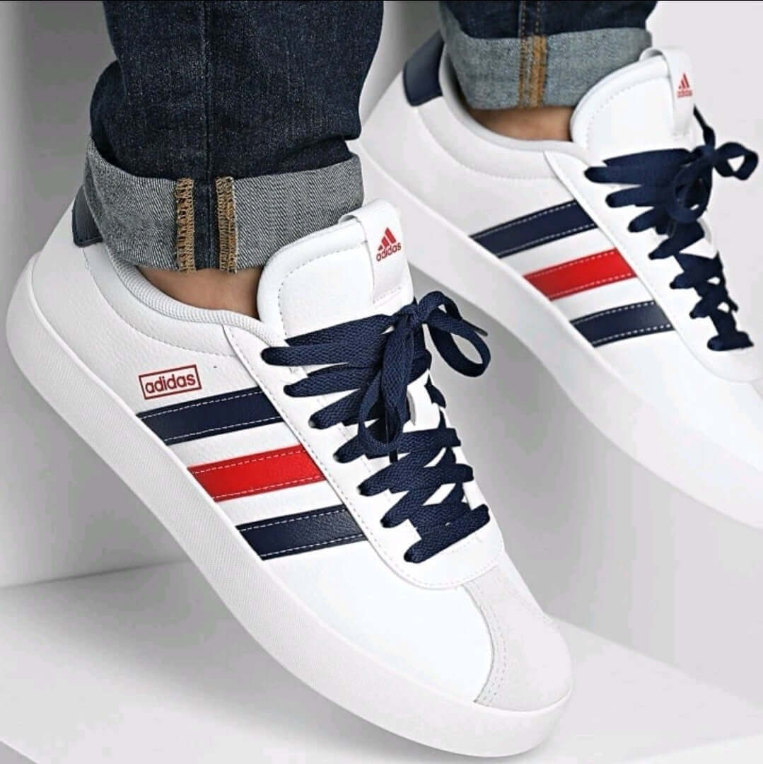 Adidas VL Court 3.0 Men’s Sneakers – White Low Top Casual Skate Shoes