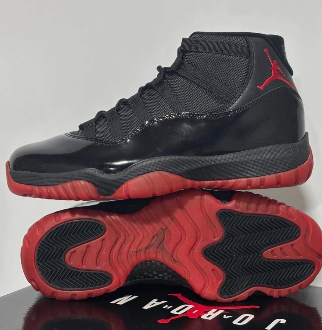 Air Jordan 11 DIRTY BRED Custom – Men’s Sneakers | Black/Red Retro Basketball Style