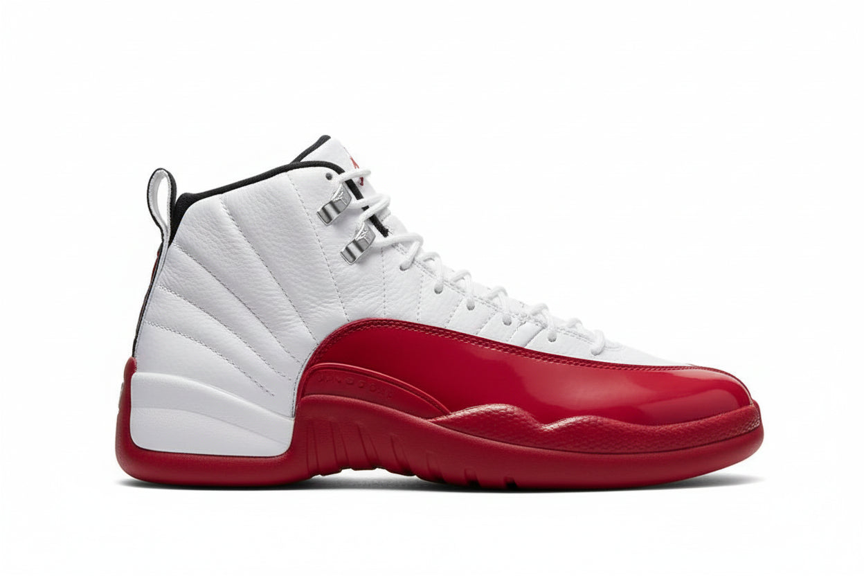 Air Jordan 12 “Cherry” Sneakers (CT8013-116) – White/Black/Varsity Red – Retro 12 Sneakers side view