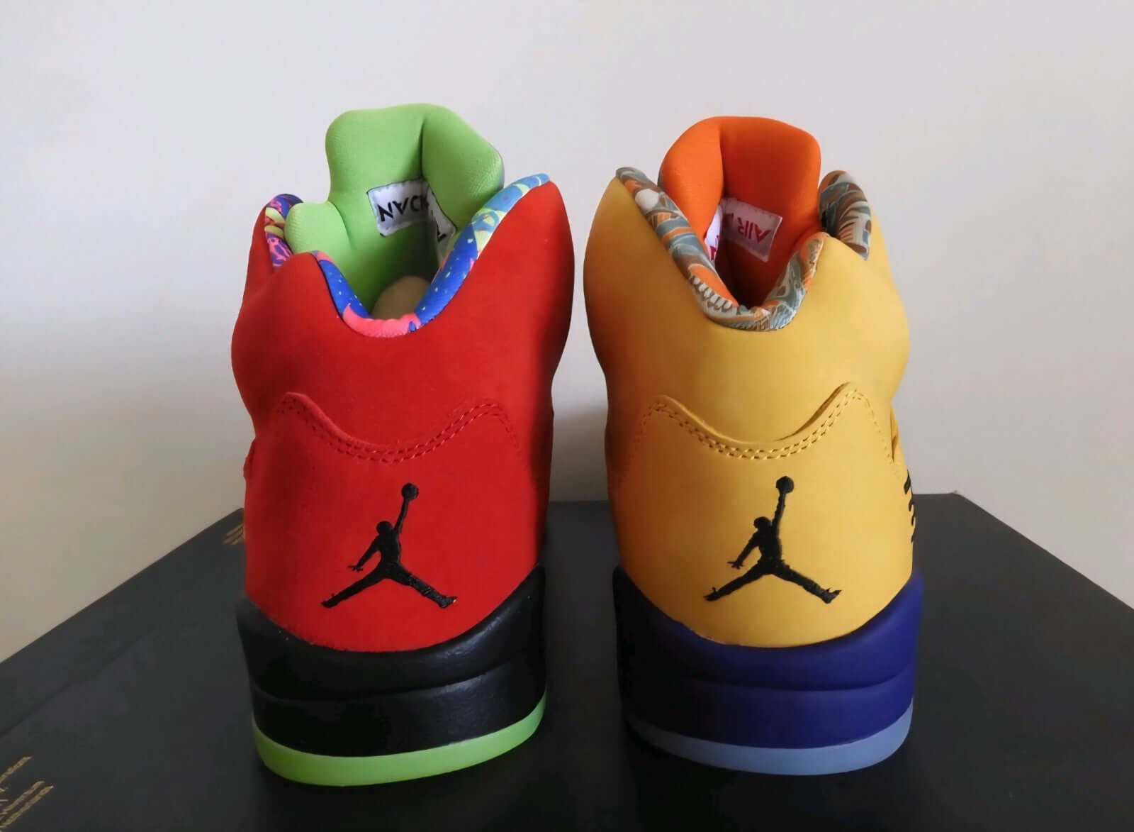Air Jordan 5 Retro “What The” Yellow/Red – Size 11 showing unique design with vibrant red and yellow colorways.