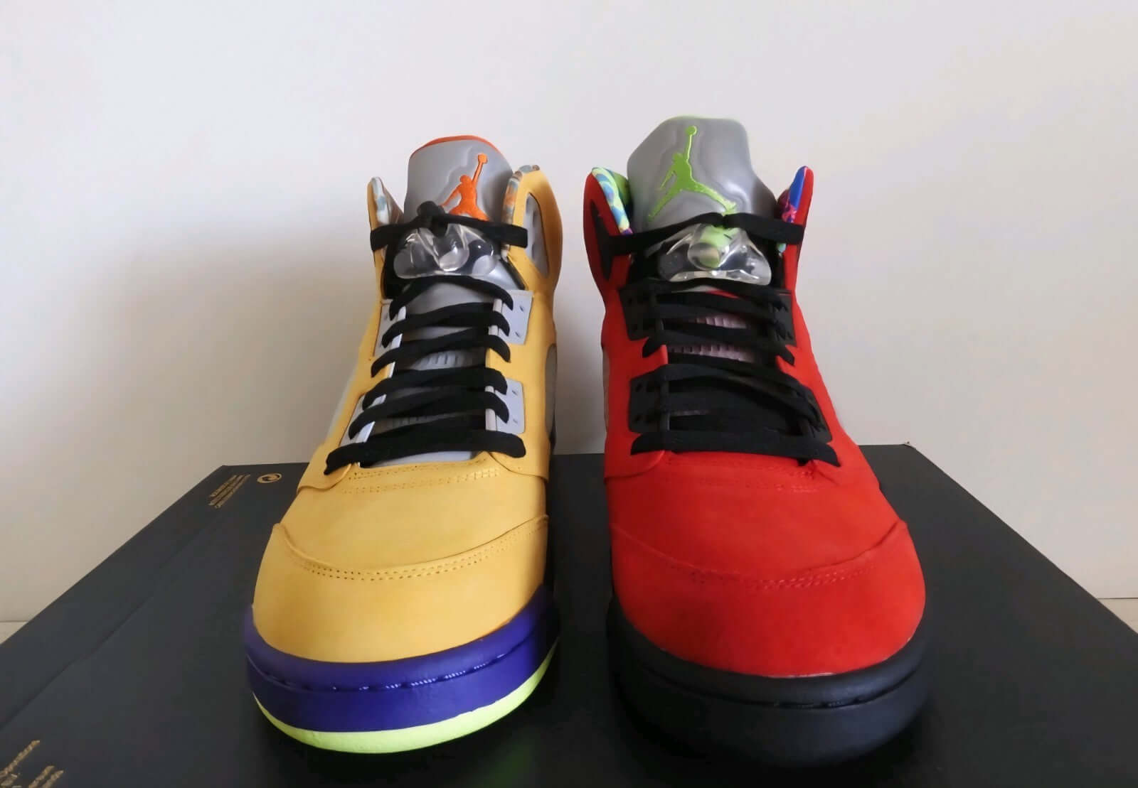 Air Jordan 5 Retro “What The” Yellow/Red - Size 11, showcasing vibrant color blocking and premium materials.