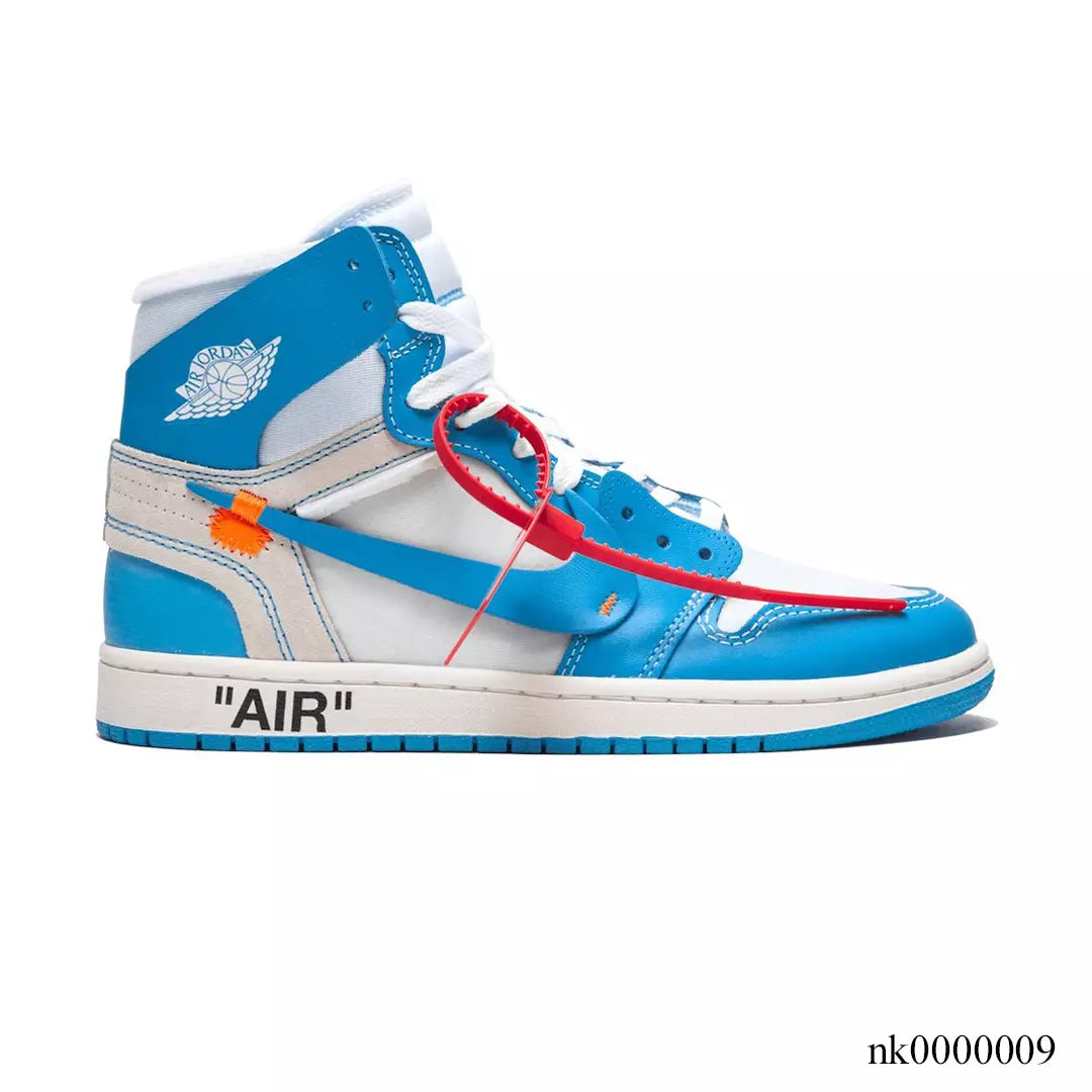 OW x AJ 1 High OG UNC Shoes Women's Sneakers – Nk0000009