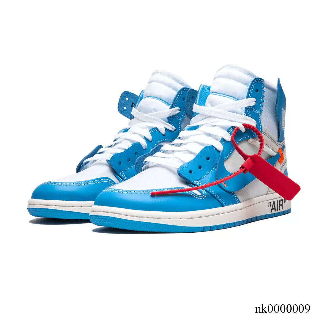 OW x AJ 1 High OG UNC Shoes Women's Sneakers – Nk0000009