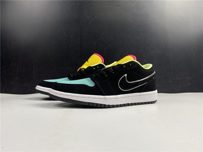 Aj 1 Low Black Aurora Green Laser Orange Shoes Men'S Sneakers – Nk0001452