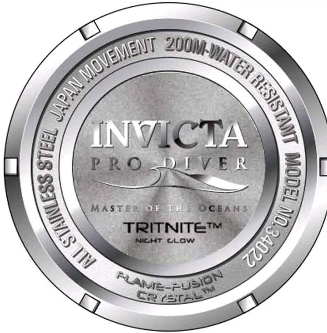 Invicta Men's 34022 Pro Diver Quartz 3 Hand Black Dial Stainless Steel Watch