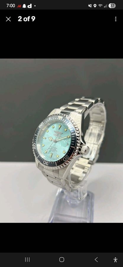 NIB Invicta Pro Diver 48726 Watch 37.5mm Steel  Blue Dial 200M -HOT COLOR
