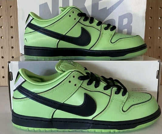 Nike SB Dunk Low “Buttercup” Powerpuff Girls Sneakers – Green/Black – Low Tops