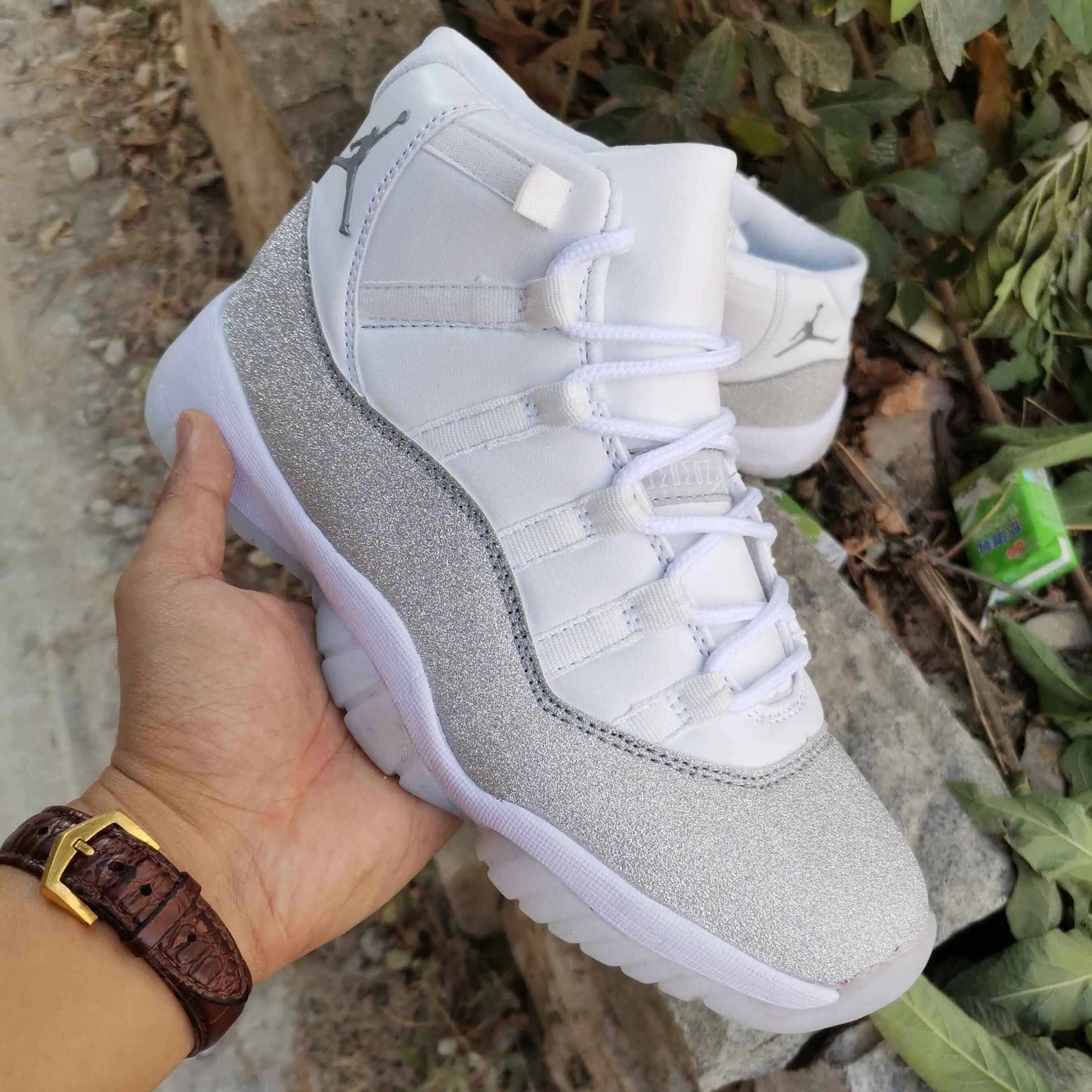 Aj 11 Retro White Metallic Silver Shoes Men'S Sneakers – Nk0000097