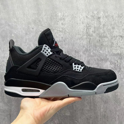 Aj 4 Retro Black Canvas Shoes Men'S Sneakers – Nk0002275