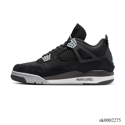 Aj 4 Retro Black Canvas Shoes Men'S Sneakers – Nk0002275