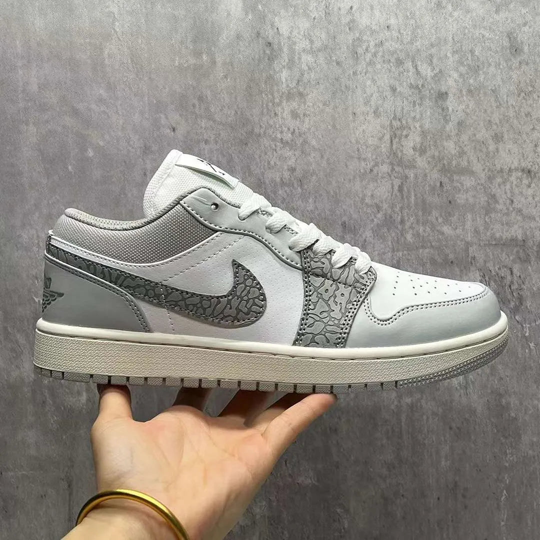 AJ 1 Low PRM Grey Elephant Print Shoes Women's Sneakers – Nk0002441