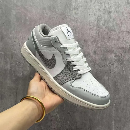 AJ 1 Low PRM Grey Elephant Print Shoes Women's Sneakers – Nk0002441