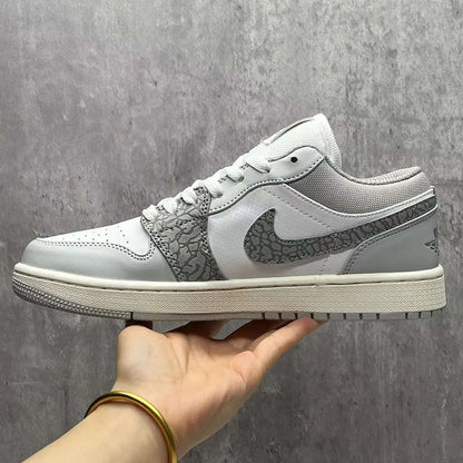 AJ 1 Low PRM Grey Elephant Print Shoes Women's Sneakers – Nk0002441