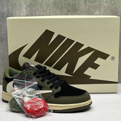 Travis Scott X Aj 1 Low Og Black Olive Shoes Men'S Sneakers – Nk0003548