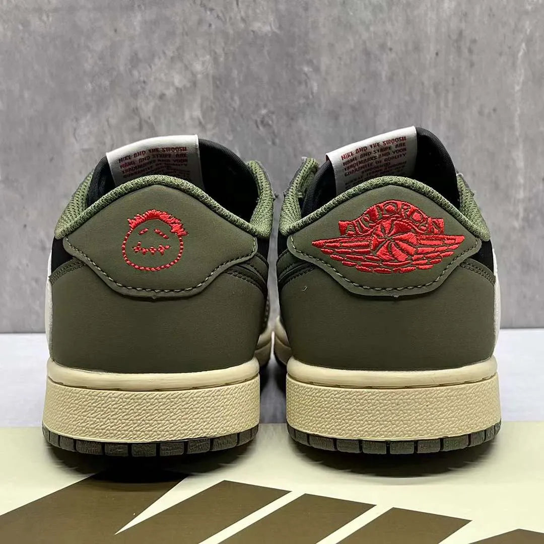 Travis Scott X Aj 1 Low Og Black Olive Shoes Men'S Sneakers – Nk0003548