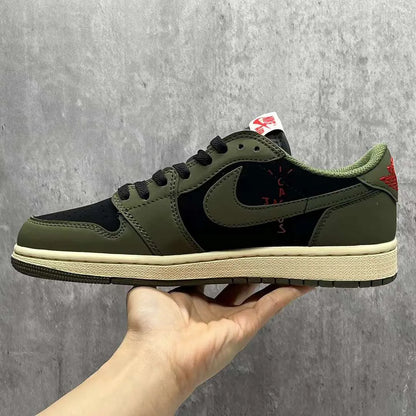 Travis Scott X Aj 1 Low Og Black Olive Shoes Men'S Sneakers – Nk0003548