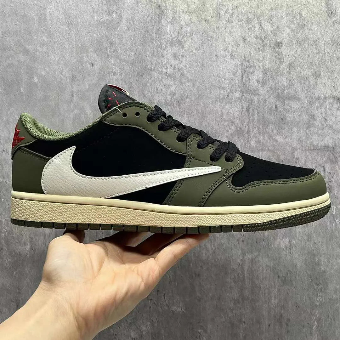 Travis Scott X Aj 1 Low Og Black Olive Shoes Men'S Sneakers – Nk0003548