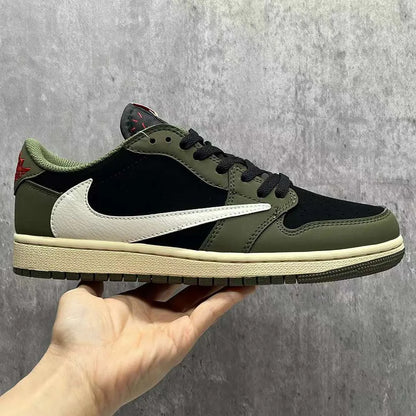Travis Scott X Aj 1 Low Og Black Olive Shoes Men'S Sneakers – Nk0003548