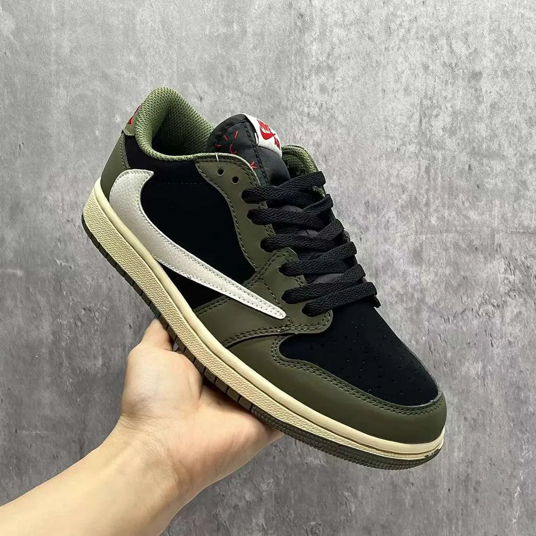 Travis Scott X Aj 1 Low Og Black Olive Shoes Men'S Sneakers – Nk0003548