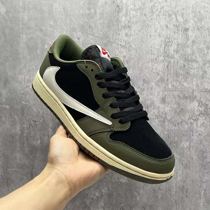 Travis Scott X Aj 1 Low Og Black Olive Shoes Men'S Sneakers – Nk0003548