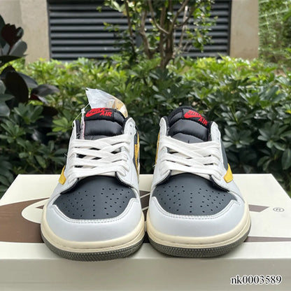 AJ 1 Low x Travis Scott Black & Yellow Shoes Women's Sneakers – Nk0003589