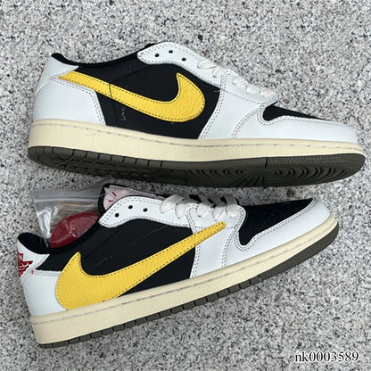 AJ 1 Low x Travis Scott Black & Yellow Shoes Women's Sneakers – Nk0003589