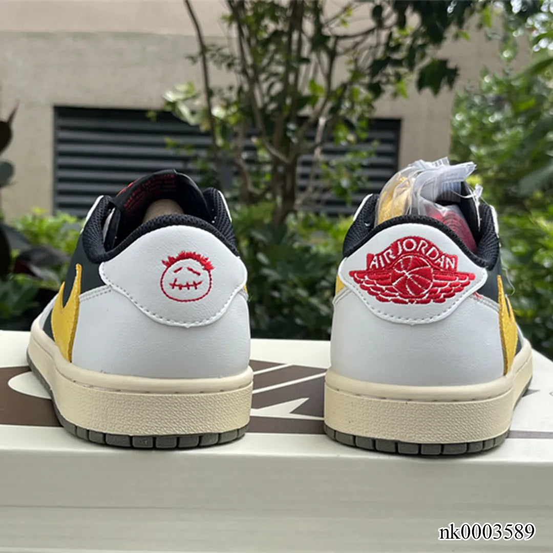AJ 1 Low x Travis Scott Black & Yellow Shoes Women's Sneakers – Nk0003589