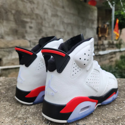 AJ 6 White/Fire Red 2025 Shoes Women's Sneakers – Nk0004065