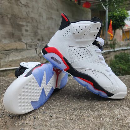 AJ 6 White/Fire Red 2025 Shoes Women's Sneakers – Nk0004065