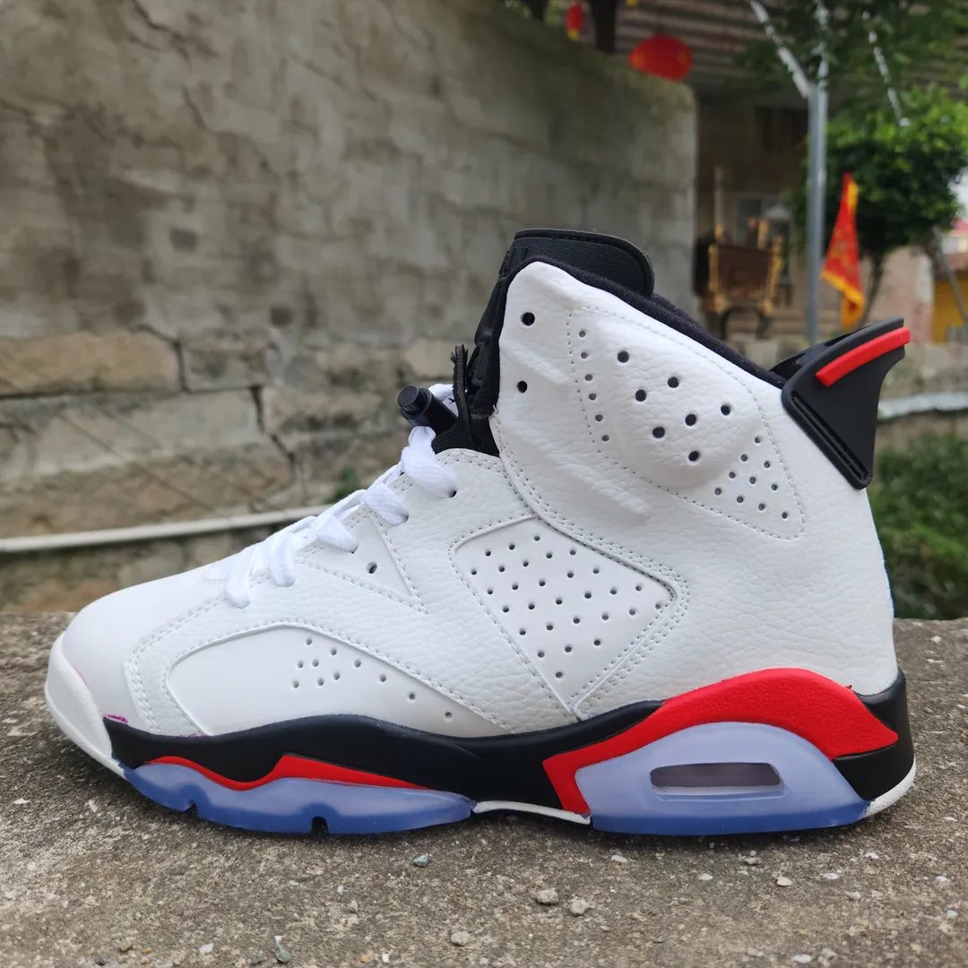 AJ 6 White/Fire Red 2025 Shoes Women's Sneakers – Nk0004065