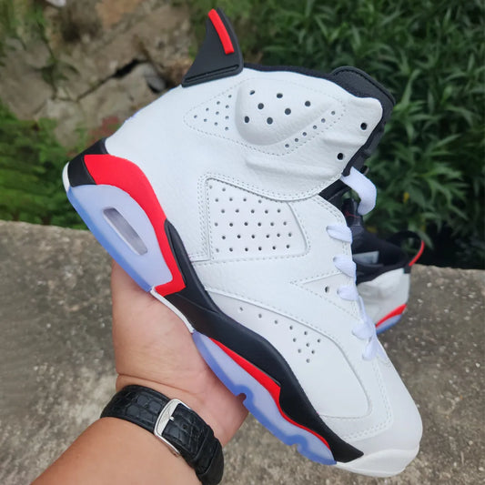 AJ 6 White/Fire Red 2025 Shoes Women's Sneakers – Nk0004065