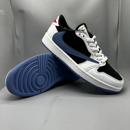 Travis Scott x AJ 1 Low Light Navy Shoes Women's Sneakers – Nk0004091