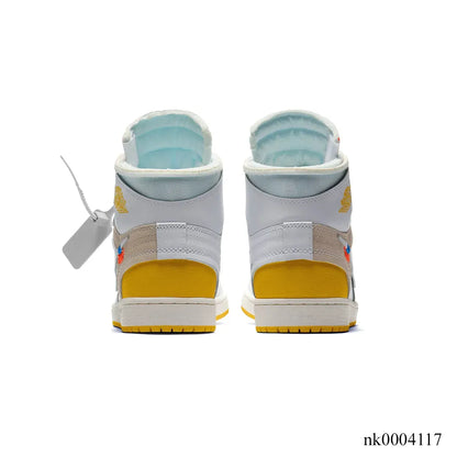 OW x AJ 1 High OG Canary Shoes Women's Sneakers – Nk0004117