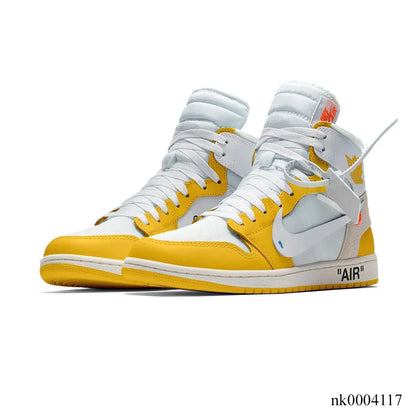 OW x AJ 1 High OG Canary Shoes Women's Sneakers – Nk0004117