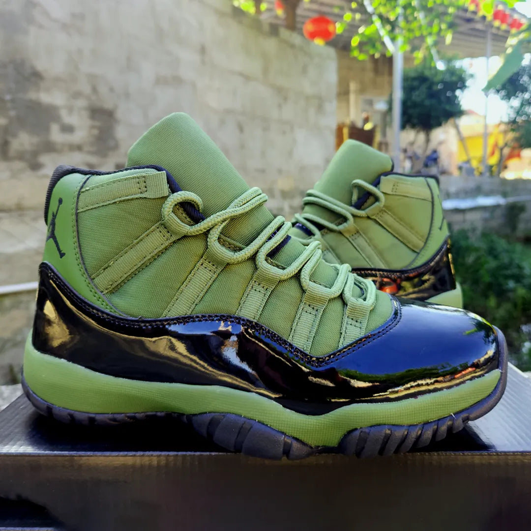 Aj 11 Retro Olive And Black Shoes Men'S Sneakers – Nk0004177