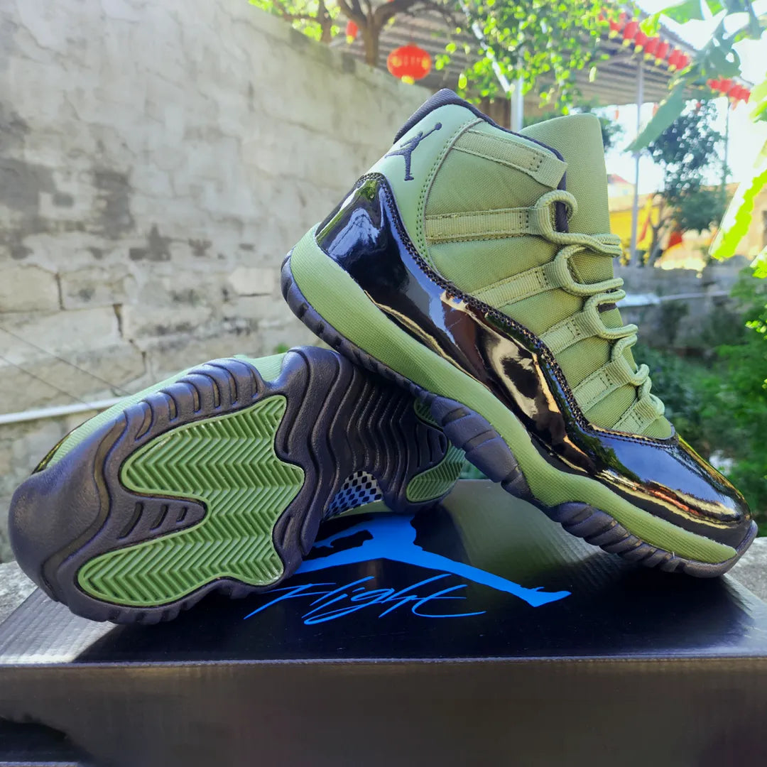 Aj 11 Retro Olive And Black Shoes Men'S Sneakers – Nk0004177