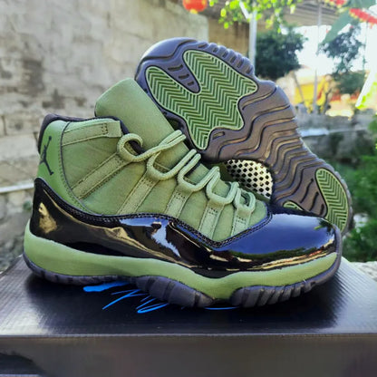 Aj 11 Retro Olive And Black Shoes Men'S Sneakers – Nk0004177