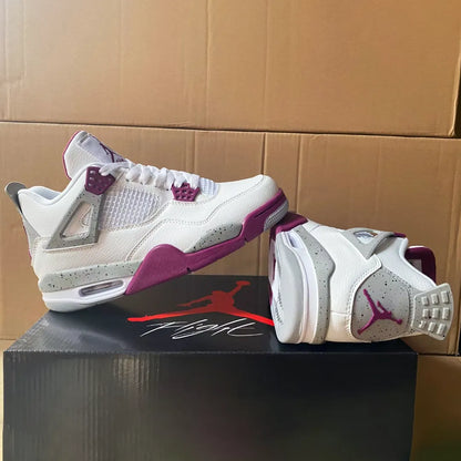 Aj 4 White Purple Cement Shoes Men'S Sneakers – Nk0004462