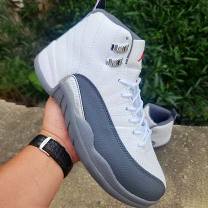 Aj 12 White Dark Grey Shoes Men'S Sneakers – Nk0004486