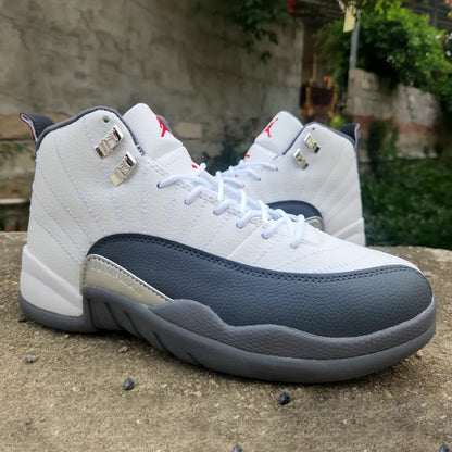 Aj 12 White Dark Grey Shoes Men'S Sneakers – Nk0004486