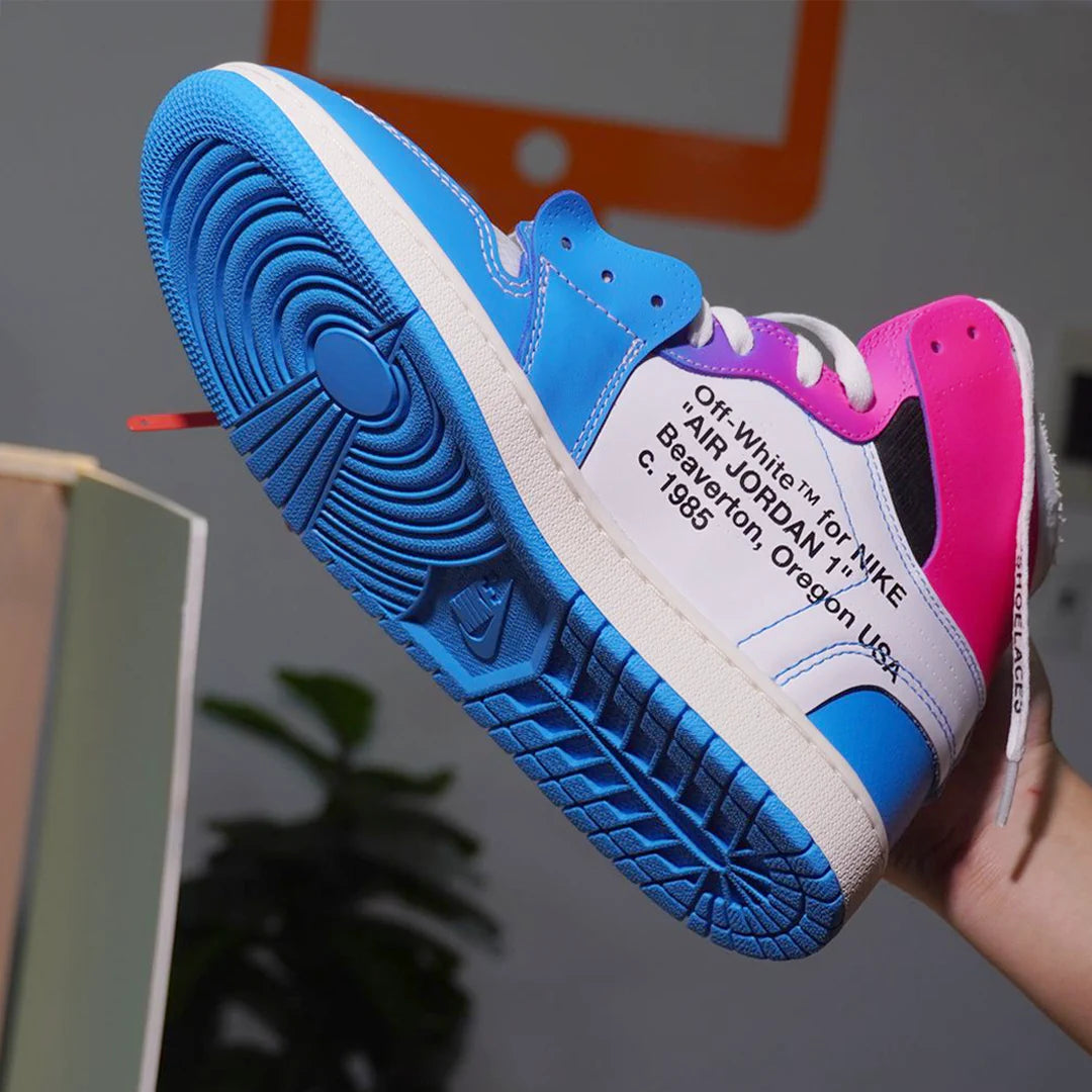 Ow X Aj 1 High Miami Vice Custom Shoes Men'S Sneakers – Nk0004543