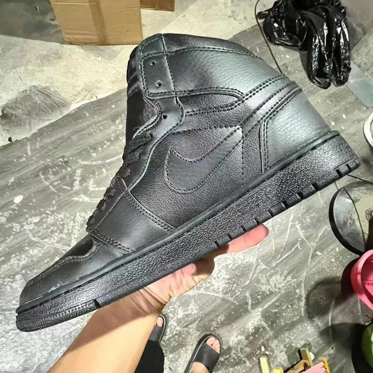 Aj 1 High Og Triple Black Shoes Men'S Sneakers – Nk0004606