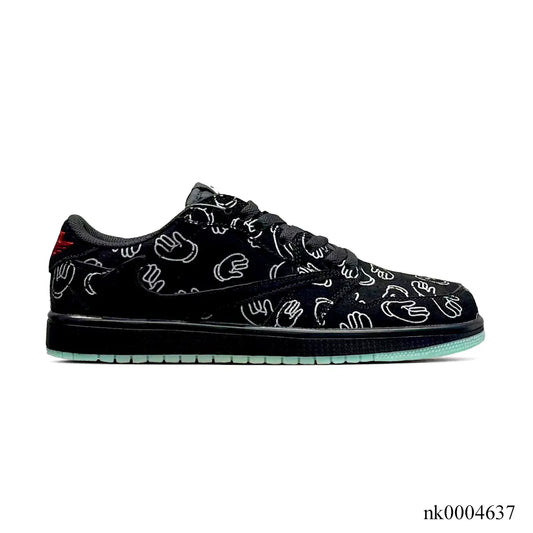 Travis Scott x KAWS x AJ 1 Low OG Black Shoes Women's Sneakers – Nk0004637