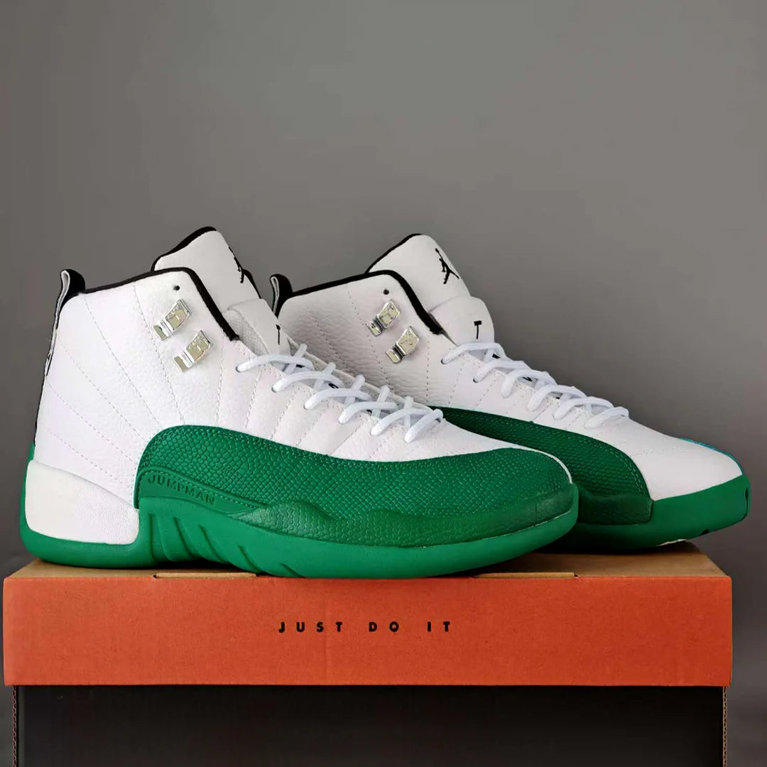 AJ 12 Bucks White Green Shoes Women's Sneakers – Nk0004699