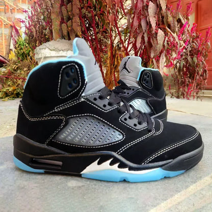 AJ 5 Black University Blue Shoes Women's Sneakers – Nk0004731