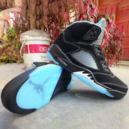 AJ 5 Black University Blue Shoes Women's Sneakers – Nk0004731